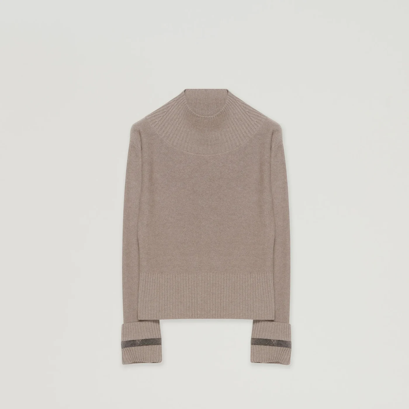 Pull taupe en laine et cachemire – Image 2