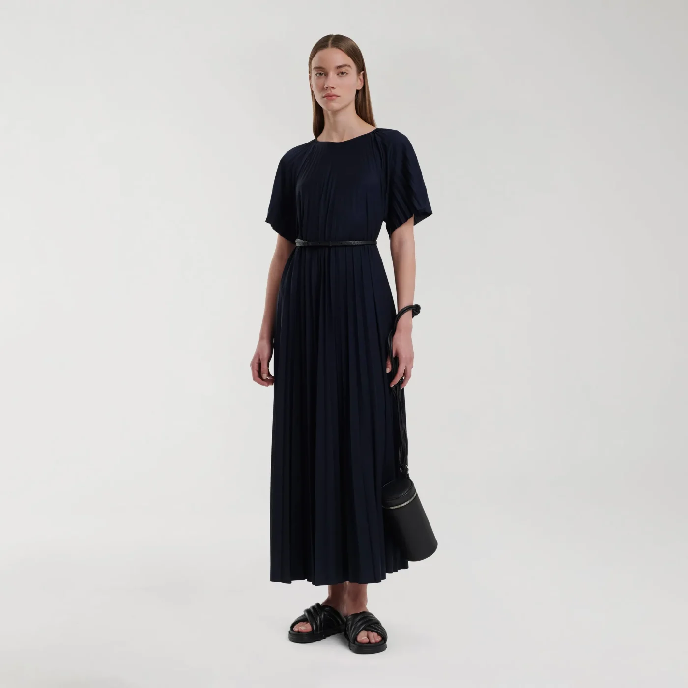 Robe plissée bleue – Image 4