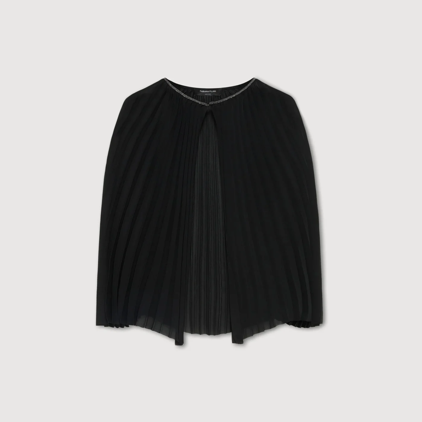 Pleaded Black Mini Cape - Image 2