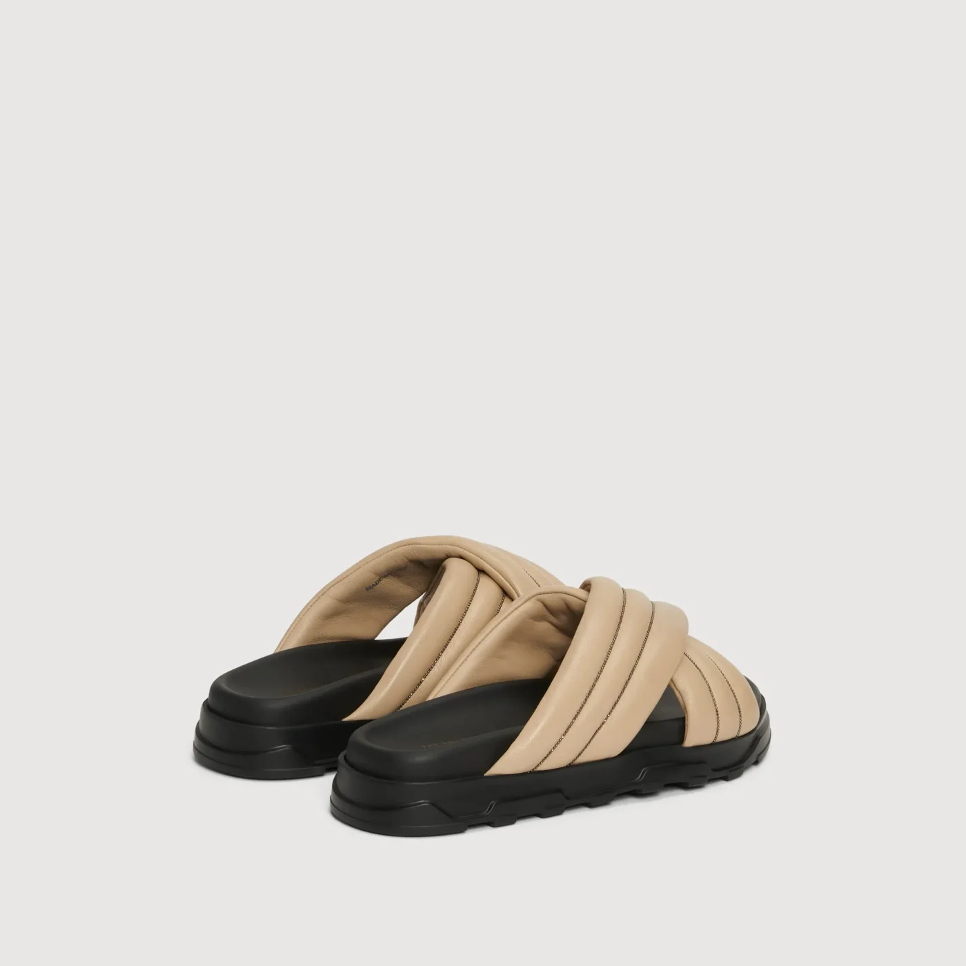 Dove Grey Leather Sandals - Image 3