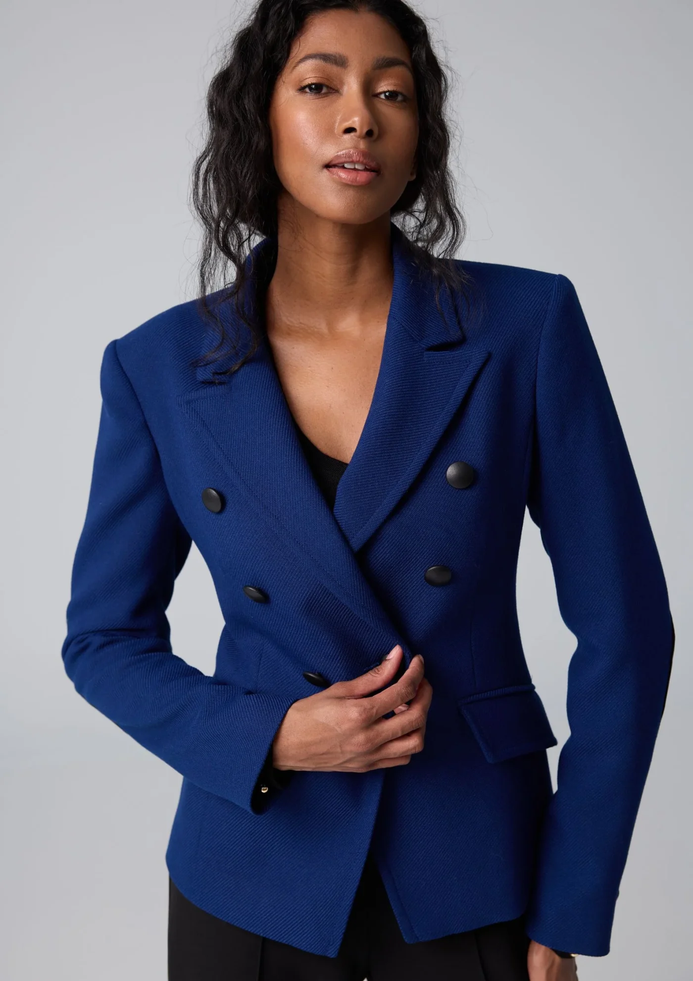 Veste avec empiècements en cuir aux coudes