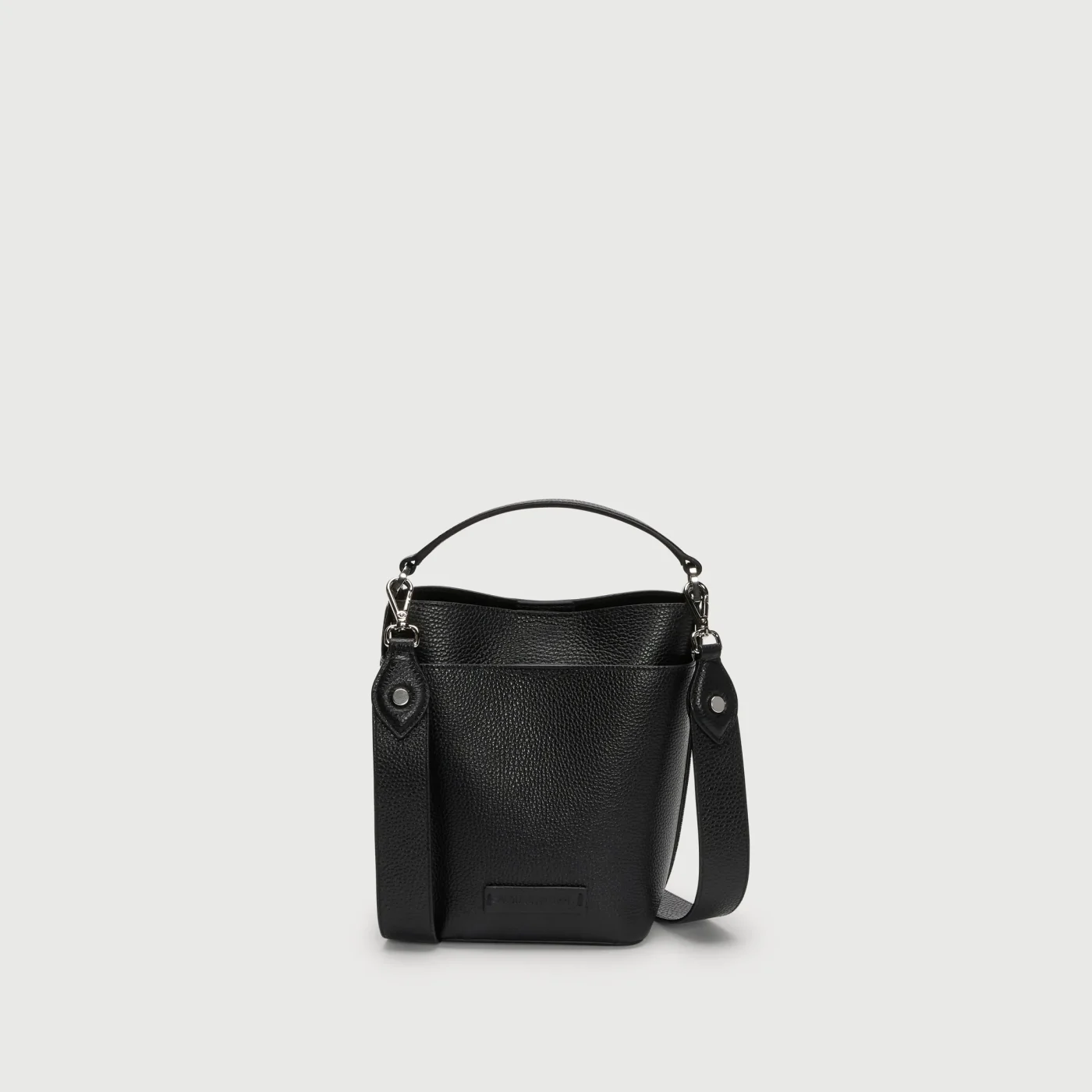 Leather bucket bag, black