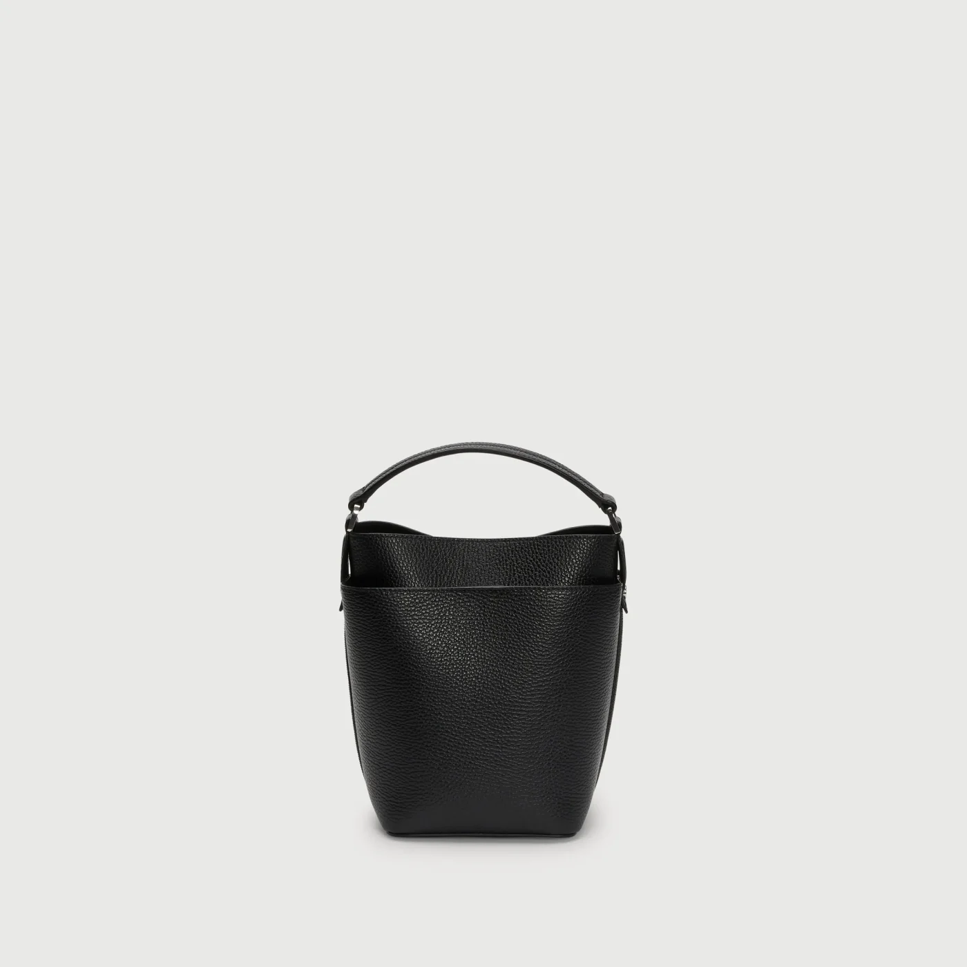 Leather bucket bag, black - Image 3