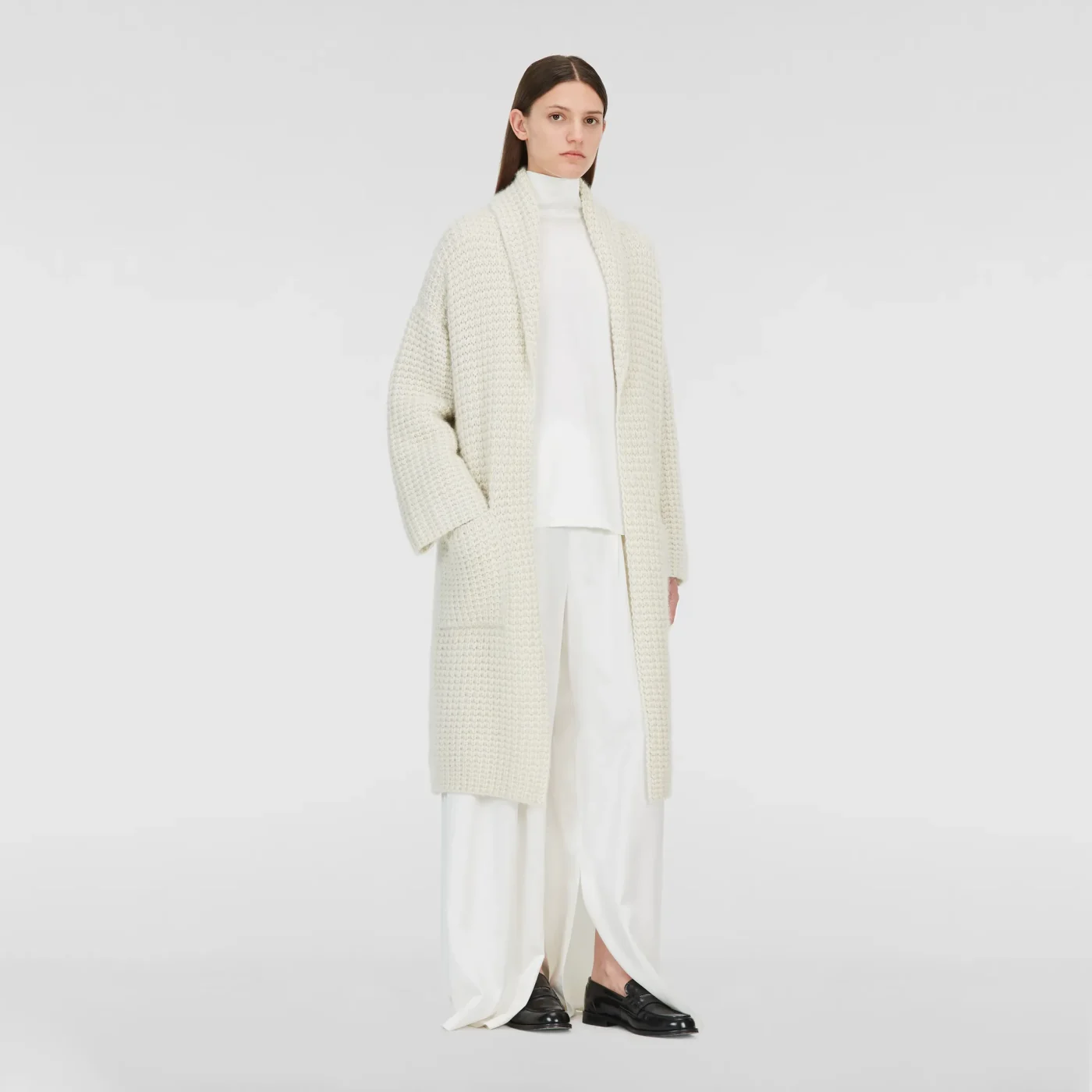 Platinum and mohair cardigan, dune - Image 4