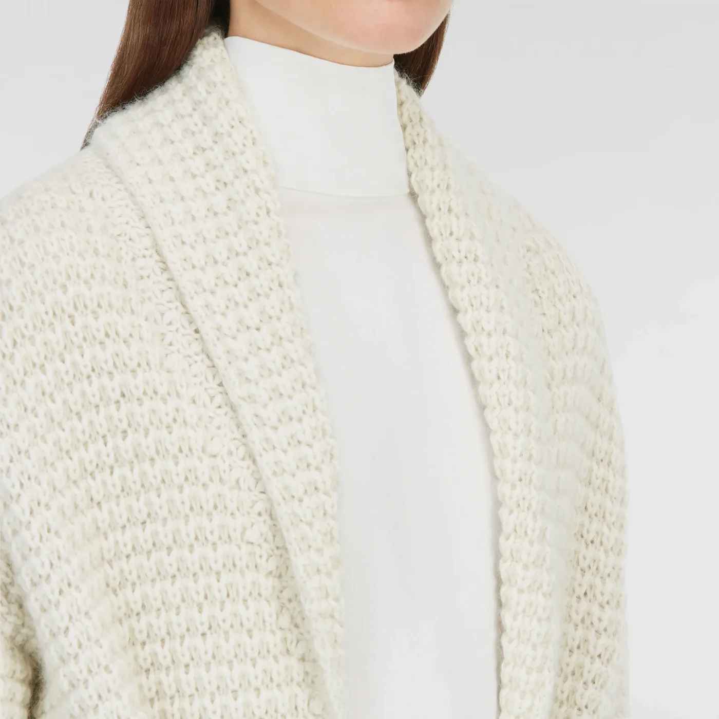 Platinum and mohair cardigan, dune - Image 3
