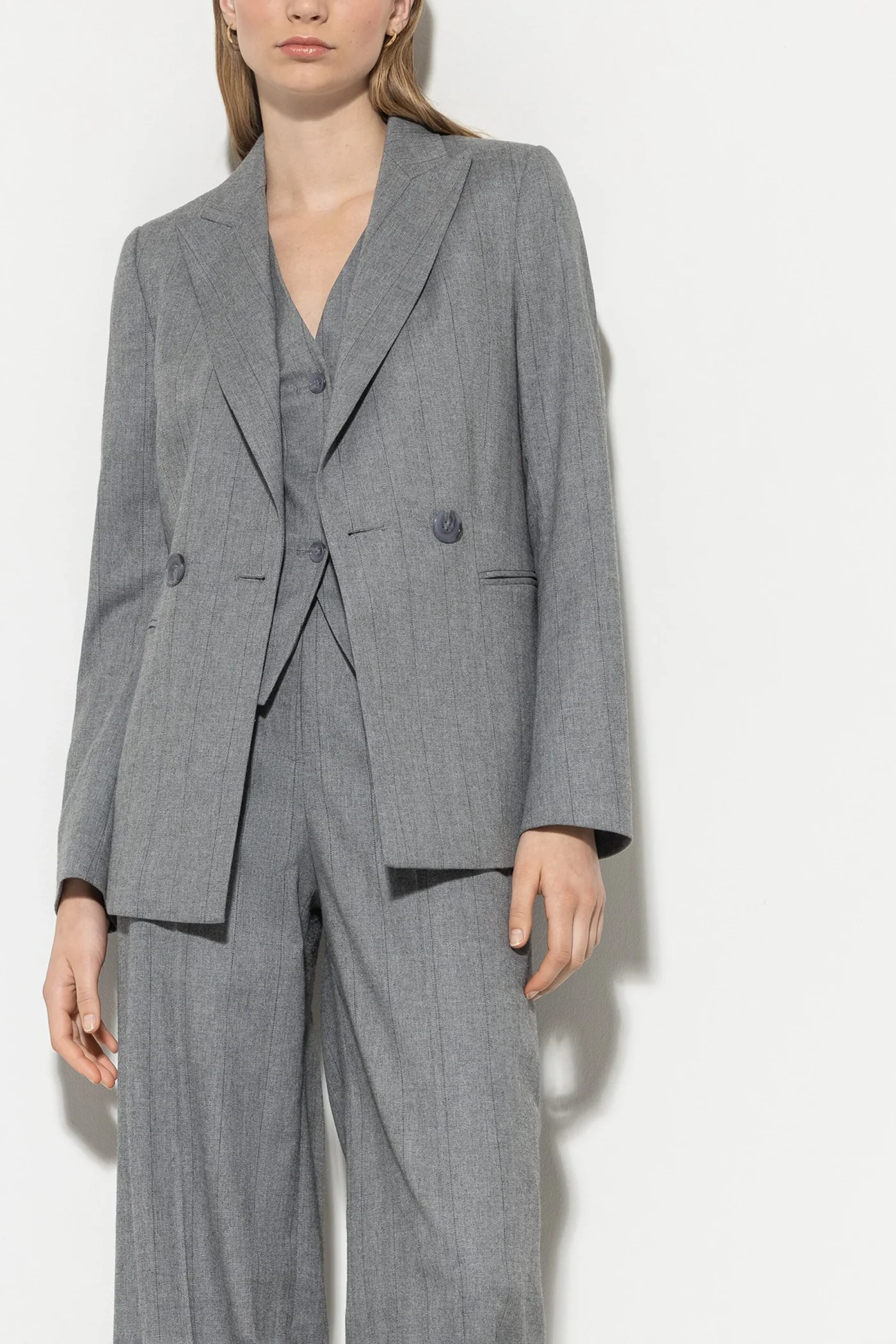 Herringbone Blazer Vest, Heather Gray - Image 6