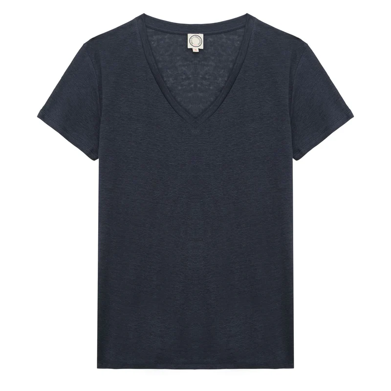 T-shirt Apolline en lin marine – Image 5